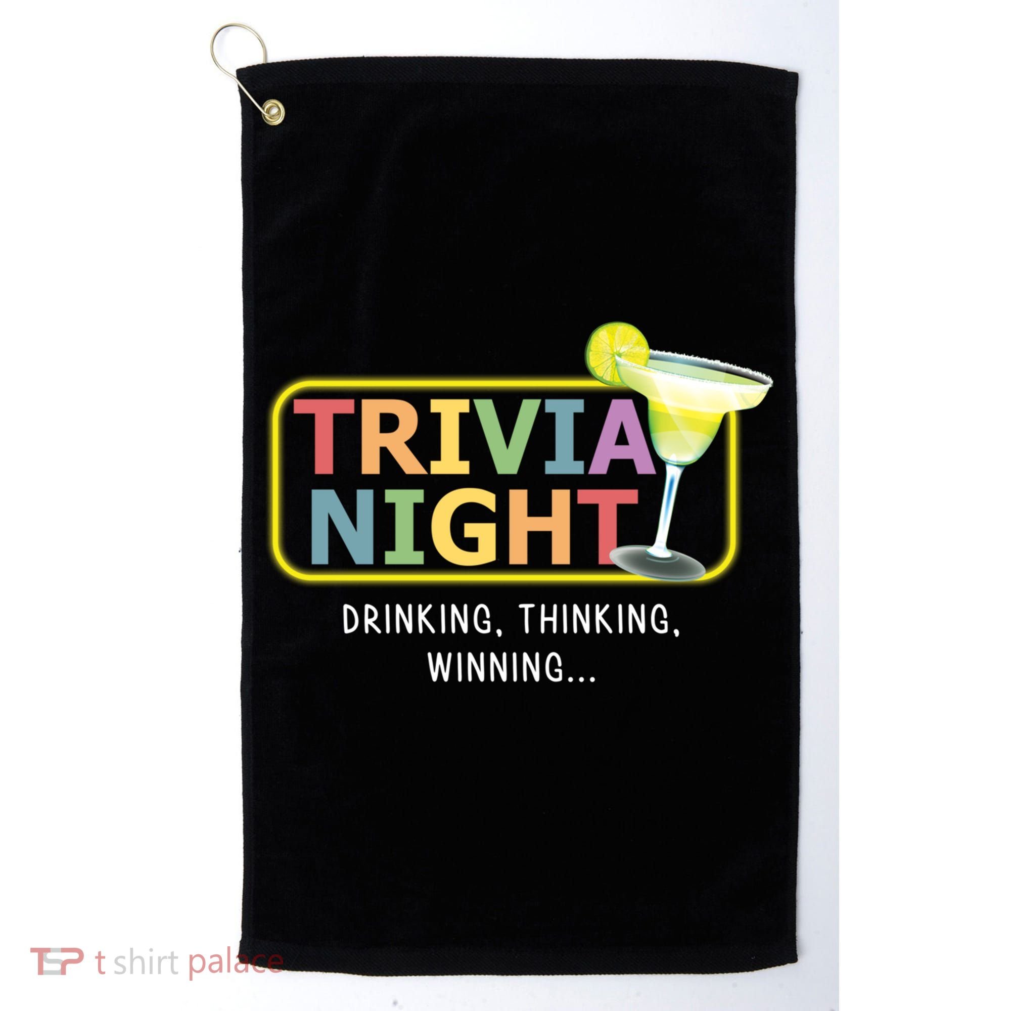 Trivia Night Ing Thinking Winning Quiz Game Cool Gift Golf Towel