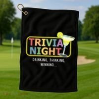 Trivia Night Ing Thinking Winning Quiz Game Cool Gift Golf Towel thumb 1