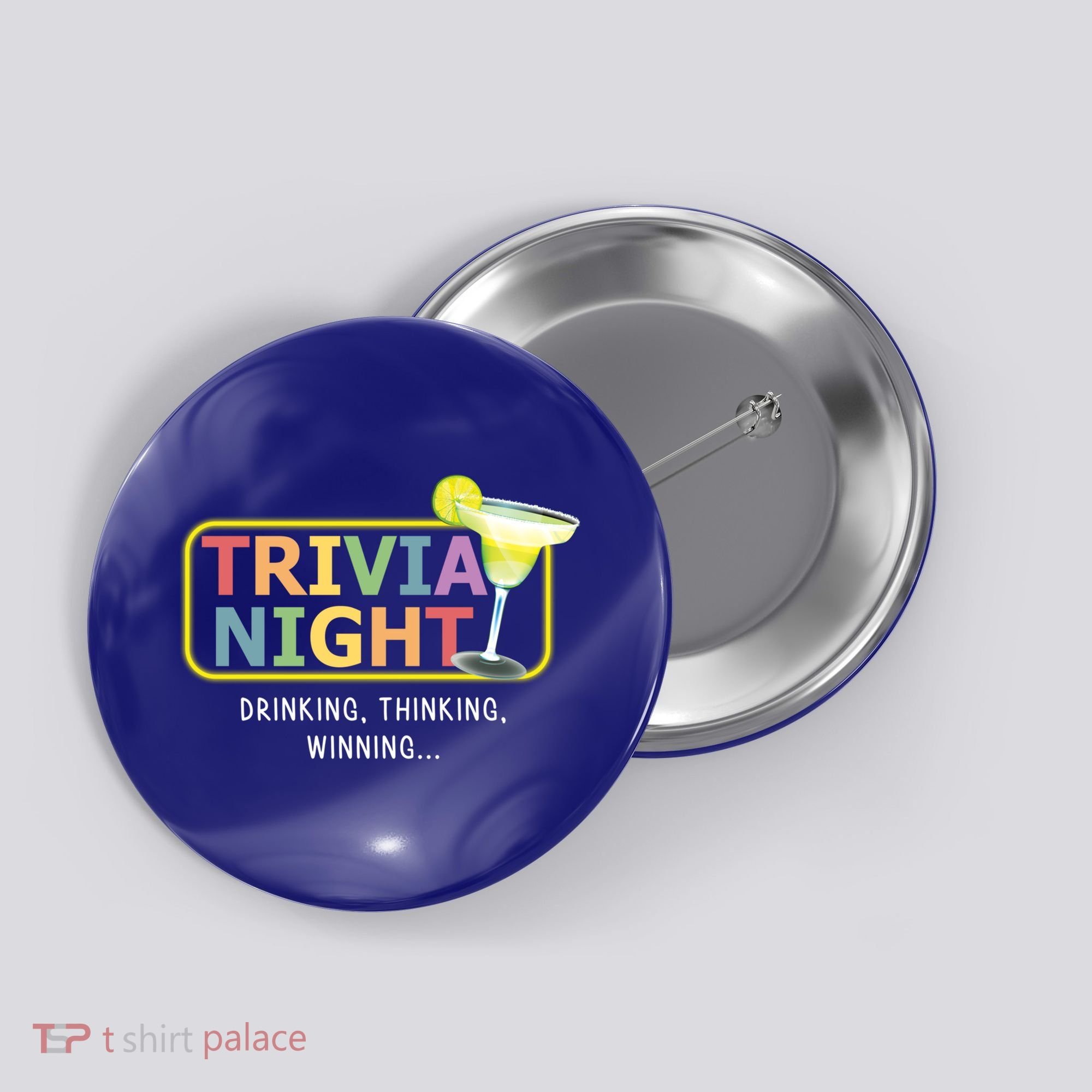 Trivia Night Ing Thinking Winning Quiz Game Cool Gift Button