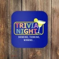 Trivia Night Ing Thinking Winning Quiz Game Cool Gift Coaster thumb 0