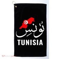 Tunisia Name In Arabic Tunisia Map Tunisian Flag Tunisia Golf Towel thumb 0