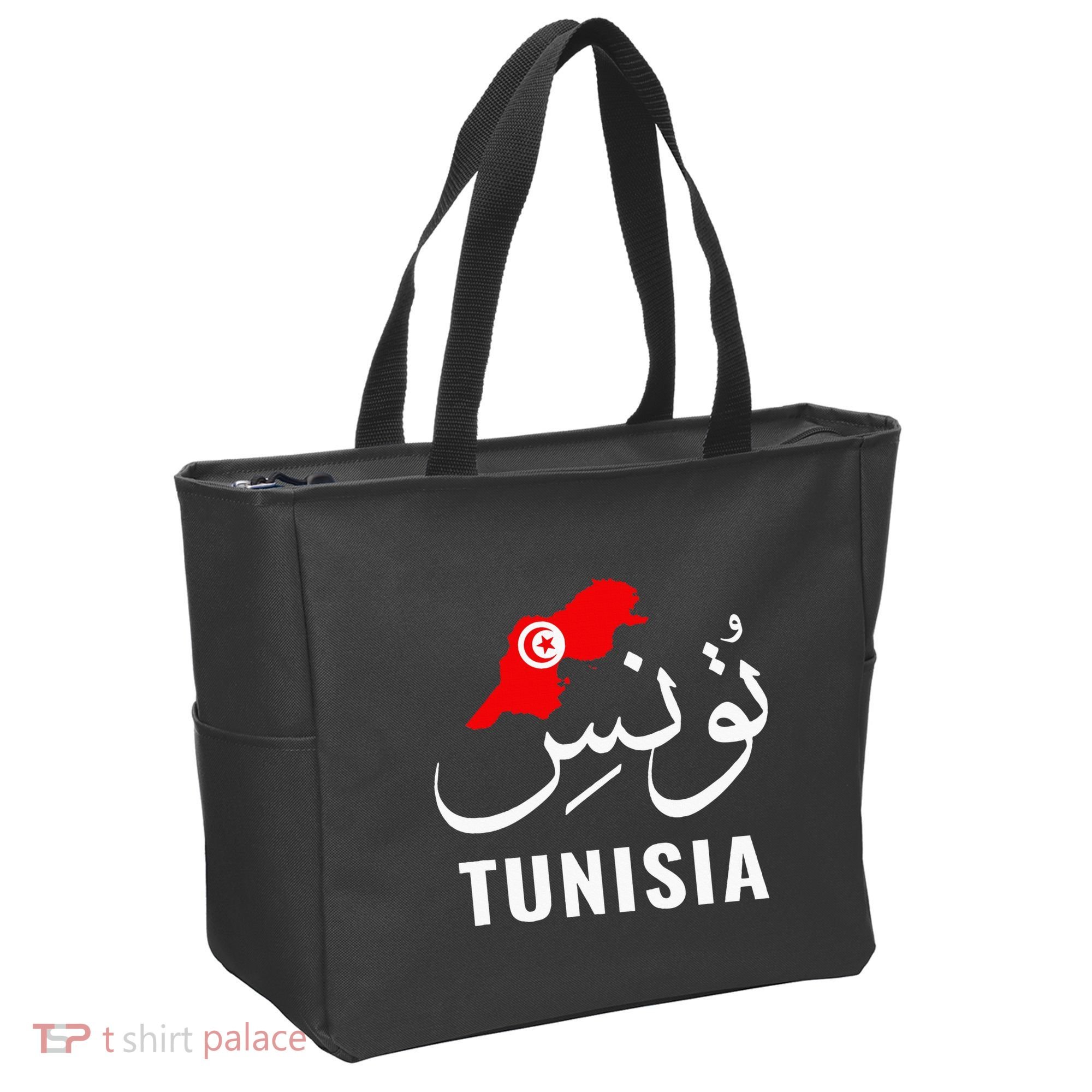Tunisia Name In Arabic Tunisia Map Tunisian Flag Tunisia Tote Bag
