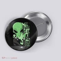 The Name Is Alien Funny Spy Cartoon Button thumb 0
