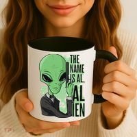 The Name Is Alien Funny Spy Cartoon Coffee Mug thumb 3