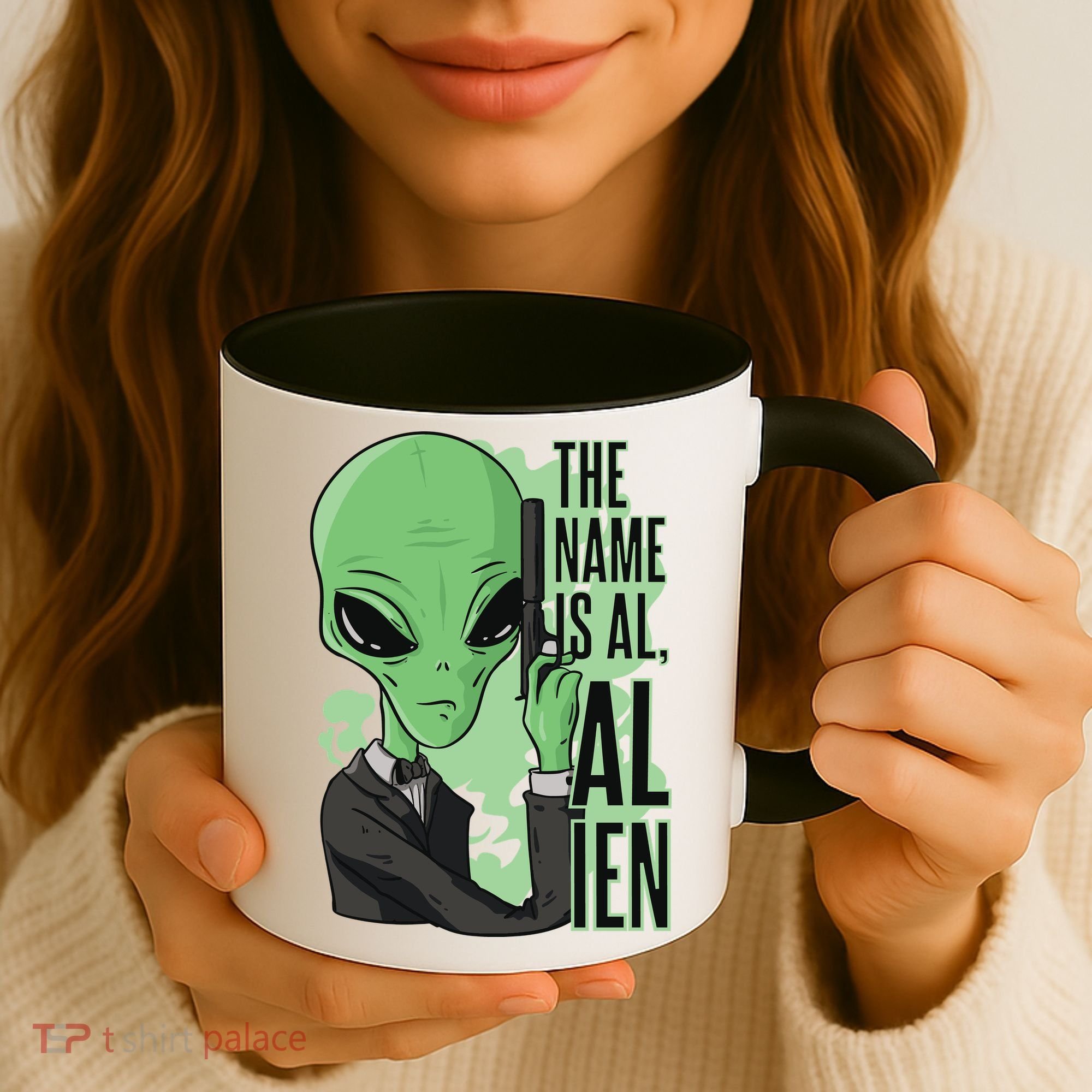 The Name Is Alien Funny Spy Cartoon Coffee Mug