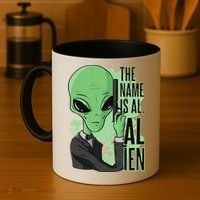 The Name Is Alien Funny Spy Cartoon Coffee Mug thumb 4