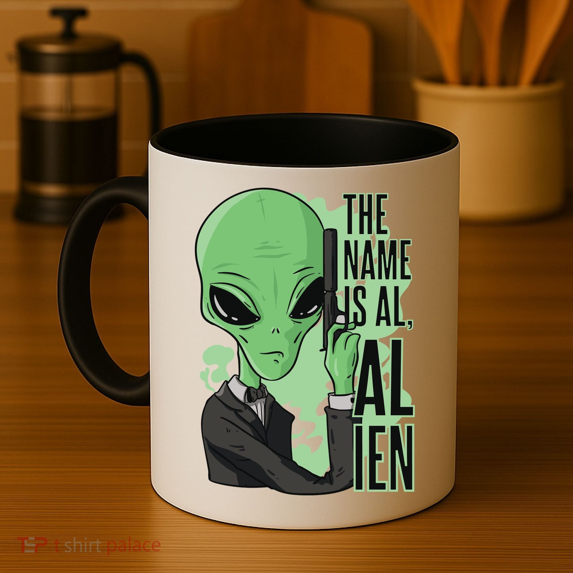 The Name Is Alien Funny Spy Cartoon Coffee Mug