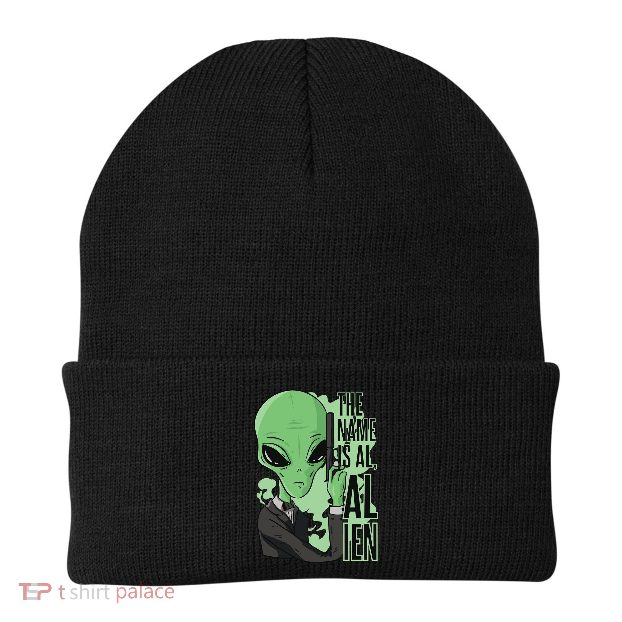 The Name Is Alien Funny Spy Cartoon Beanie