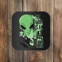 The Name Is Alien Funny Spy Cartoon Coaster thumb 0