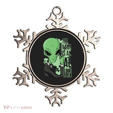 The Name Is Alien Funny Spy Cartoon Ornament