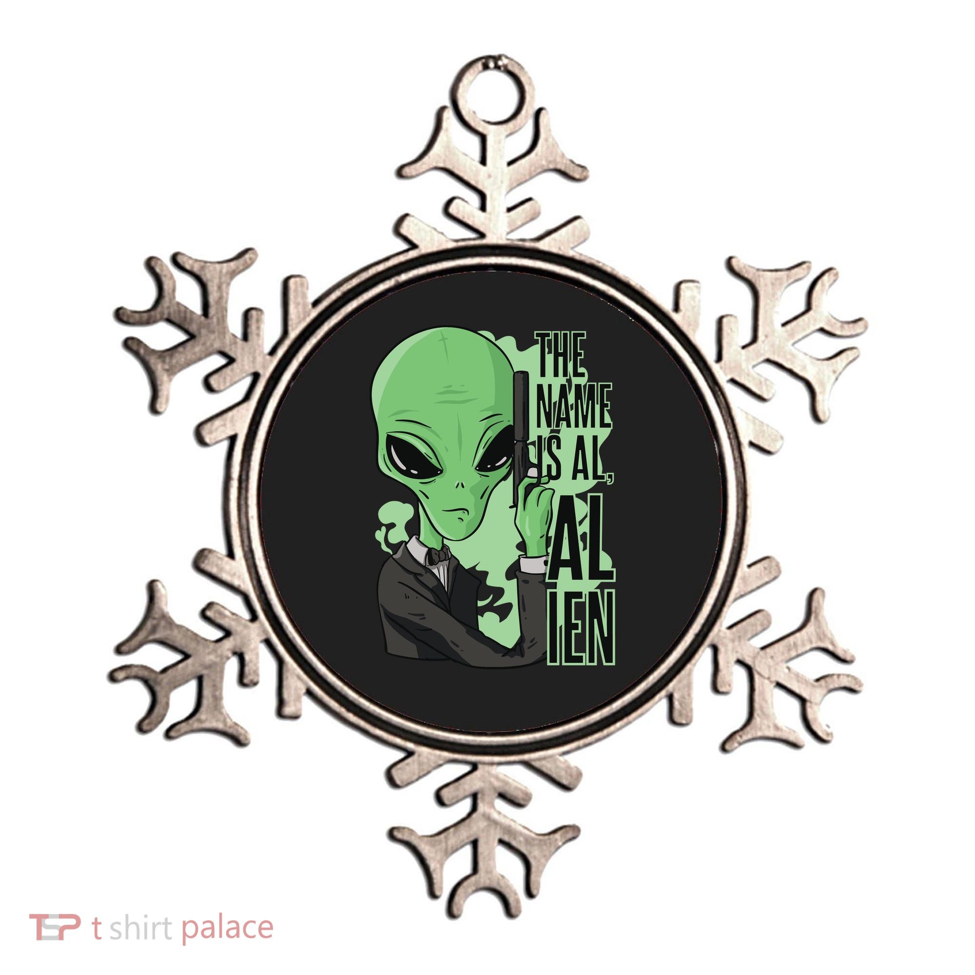 The Name Is Alien Funny Spy Cartoon Ornament