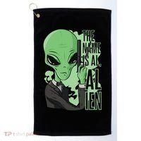 The Name Is Alien Funny Spy Cartoon Golf Towel thumb 0