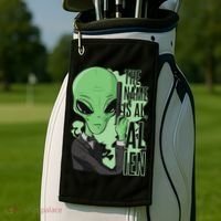 The Name Is Alien Funny Spy Cartoon Golf Towel thumb 2