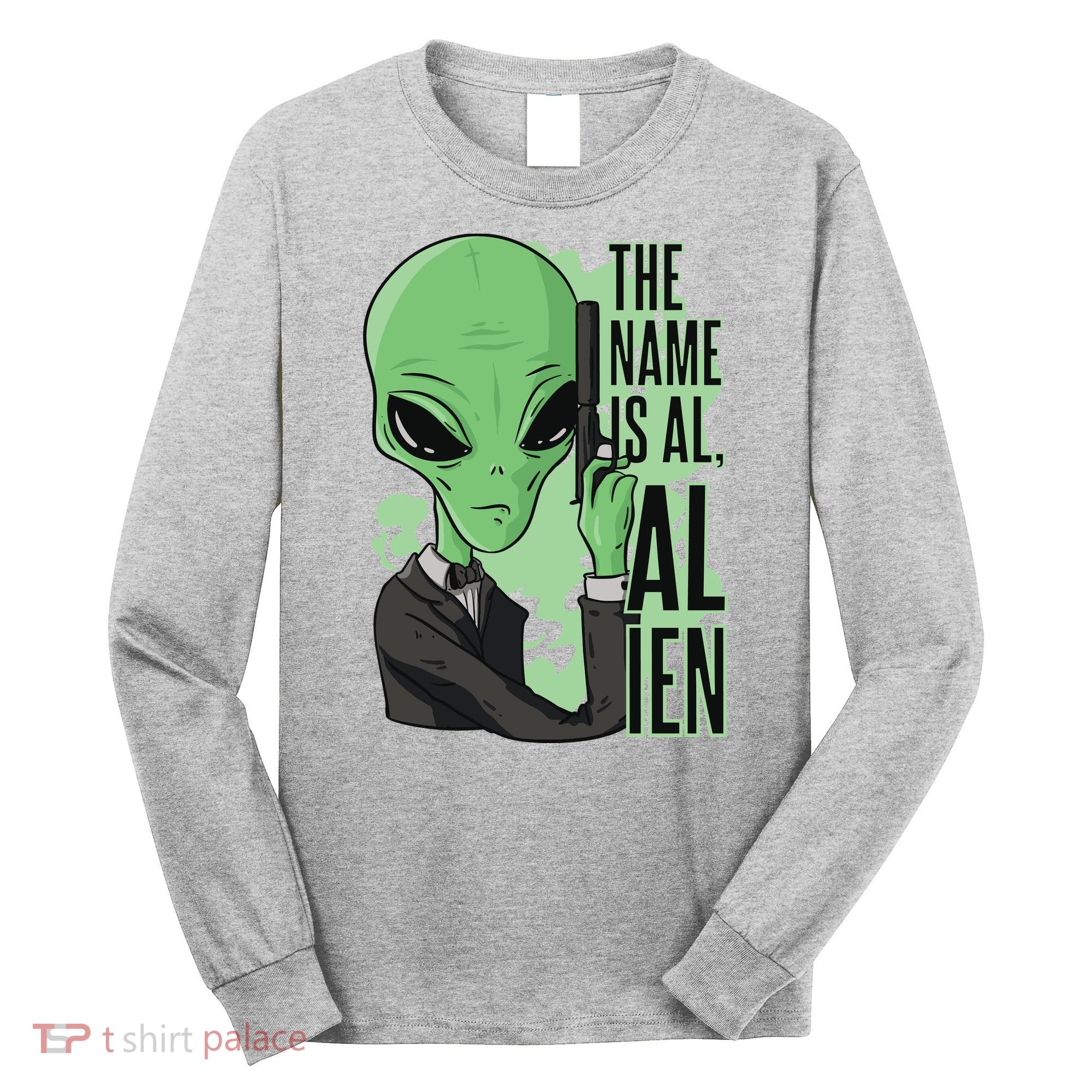 The Name Is Alien Funny Spy Cartoon Long Sleeve Shirt