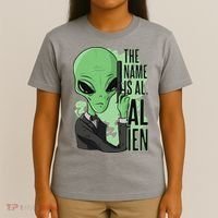 The Name Is Alien Funny Spy Cartoon T-Shirt thumb 4