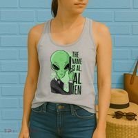 The Name Is Alien Funny Spy Cartoon Women's Tank Top thumb 2