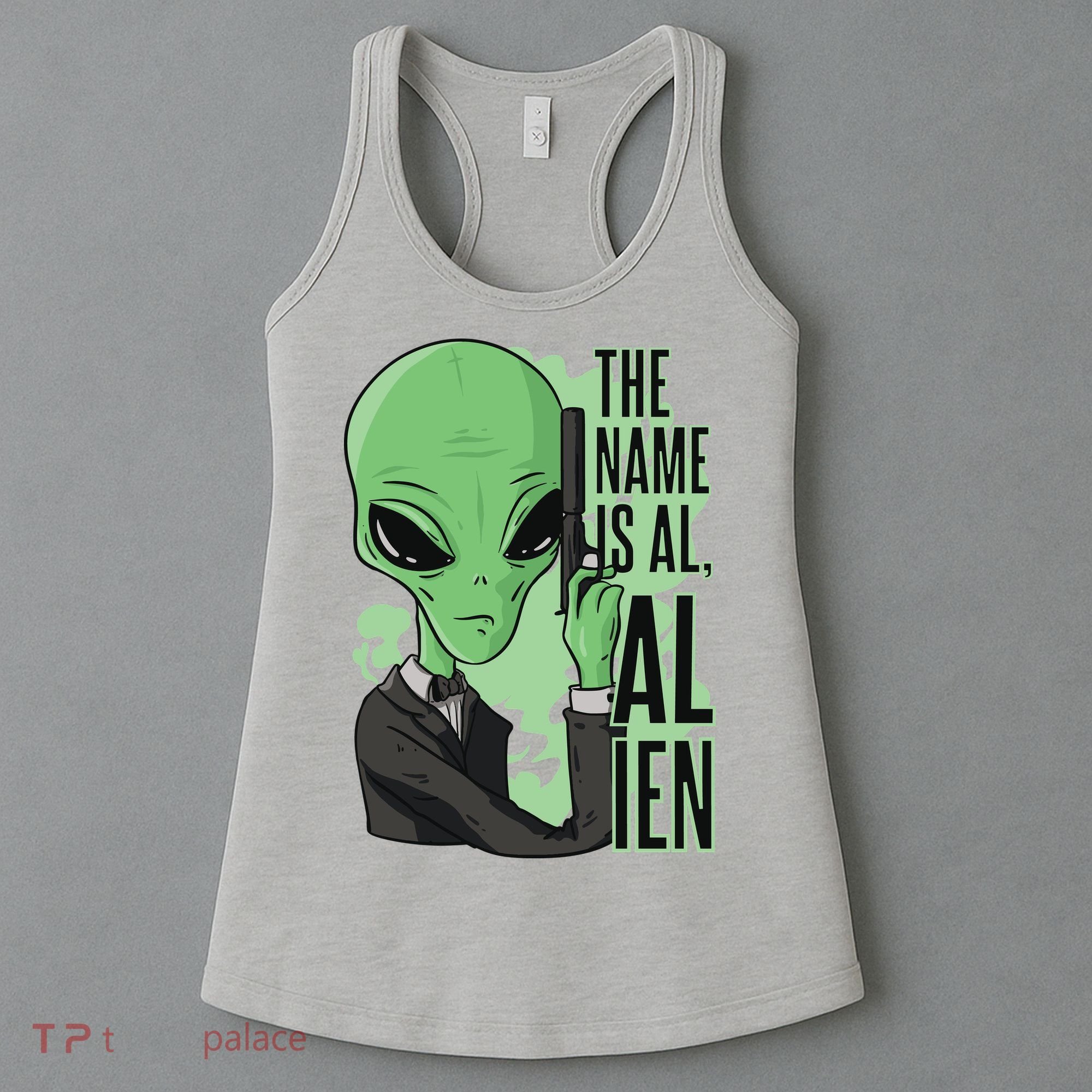 The Name Is Alien Funny Spy Cartoon Women's Tank Top