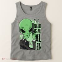 The Name Is Alien Funny Spy Cartoon Tank Top thumb 2