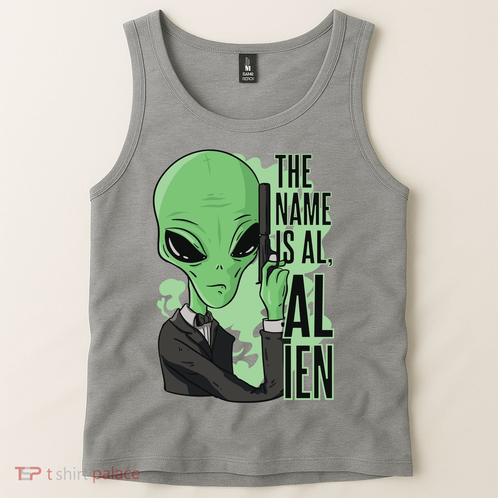 The Name Is Alien Funny Spy Cartoon Tank Top