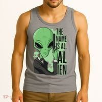 The Name Is Alien Funny Spy Cartoon Tank Top thumb 3