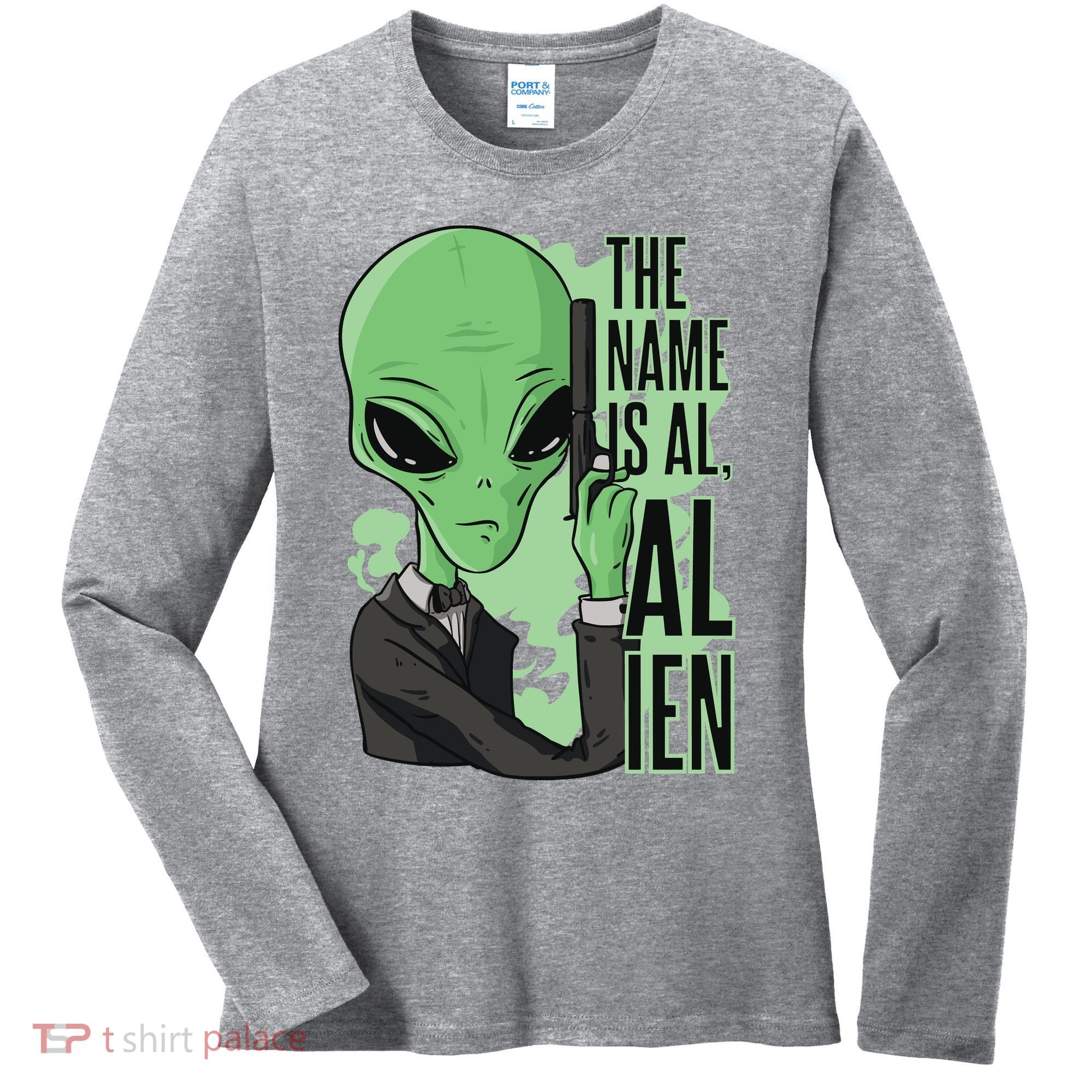 The Name Is Alien Funny Spy Cartoon Women's Long Sleeve Shirt