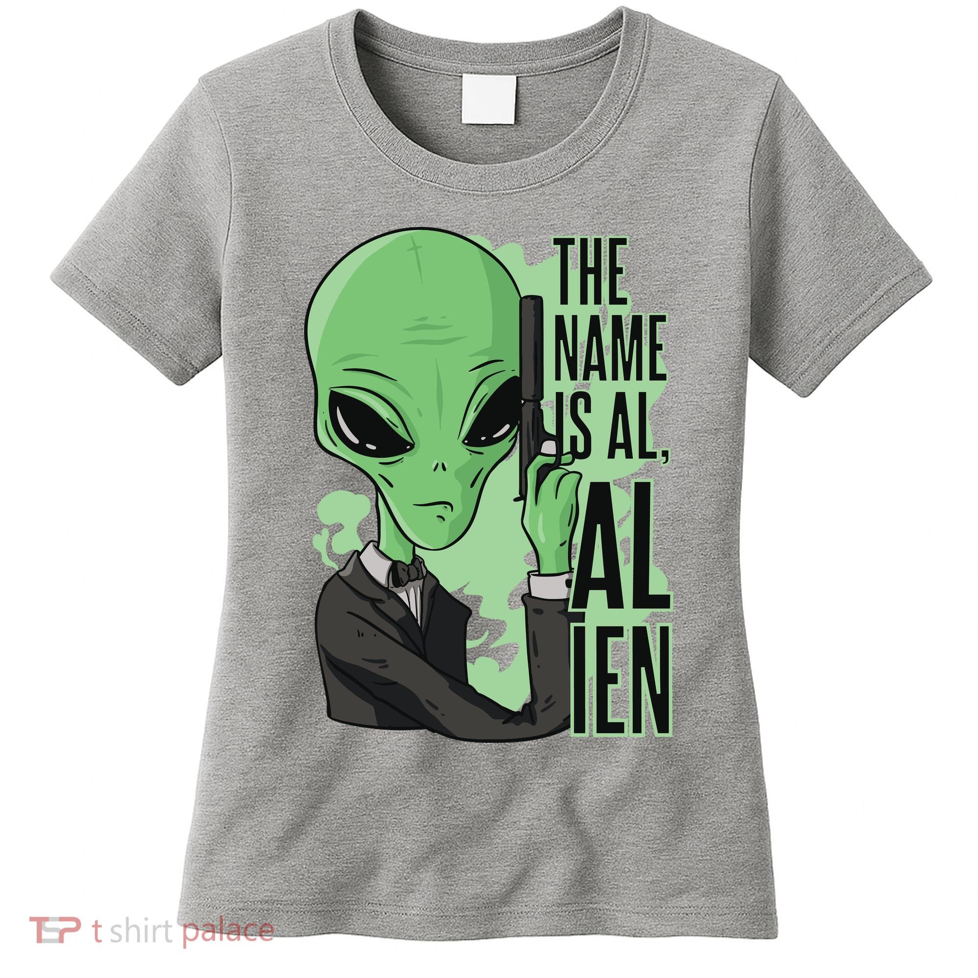 The Name Is Alien Funny Spy Cartoon Women's T-Shirt