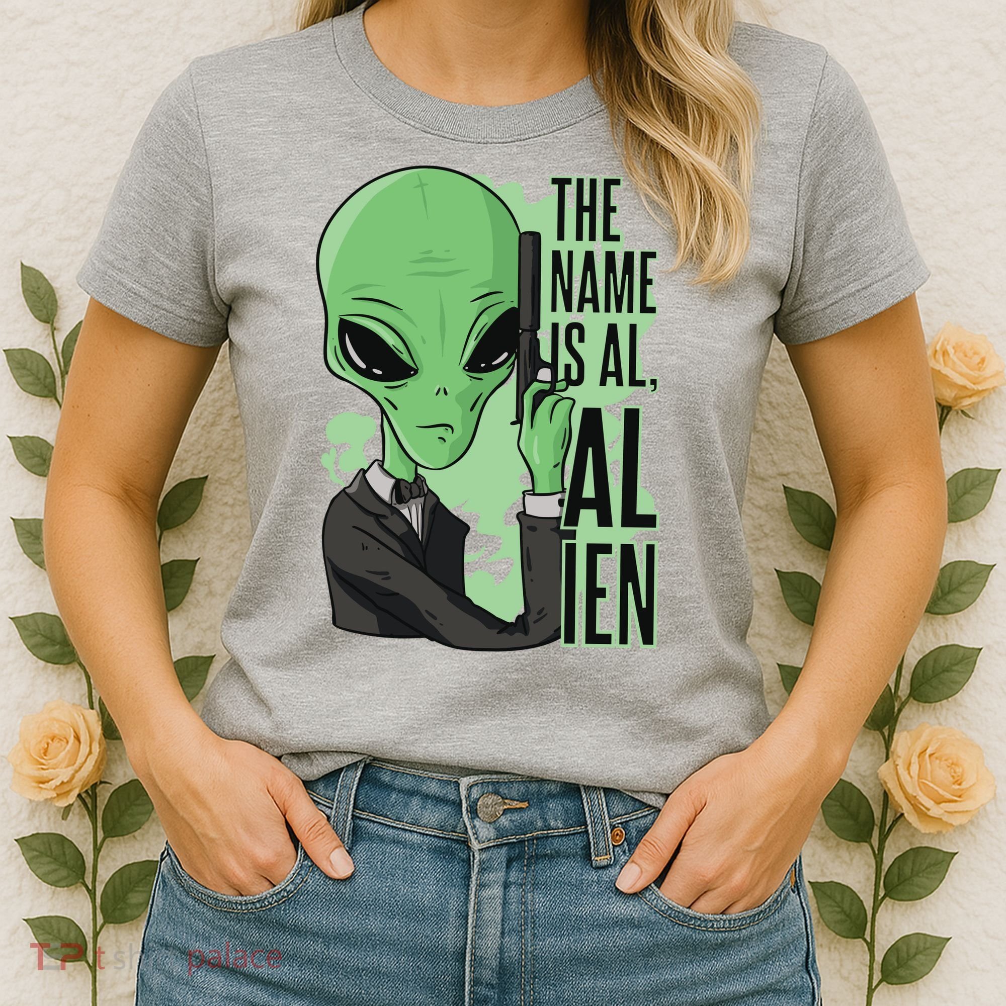 The Name Is Alien Funny Spy Cartoon Women's T-Shirt