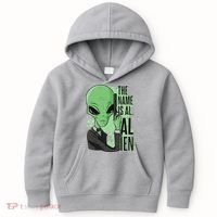 The Name Is Alien Funny Spy Cartoon Kids Hoodie thumb 0