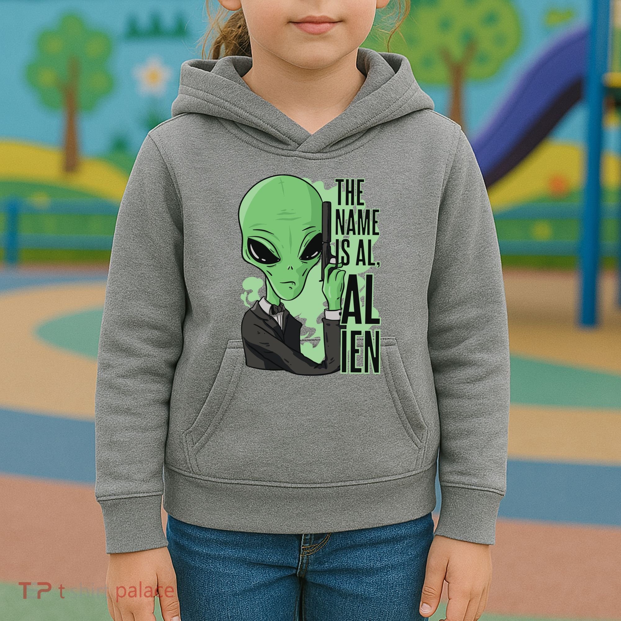 The Name Is Alien Funny Spy Cartoon Kids Hoodie