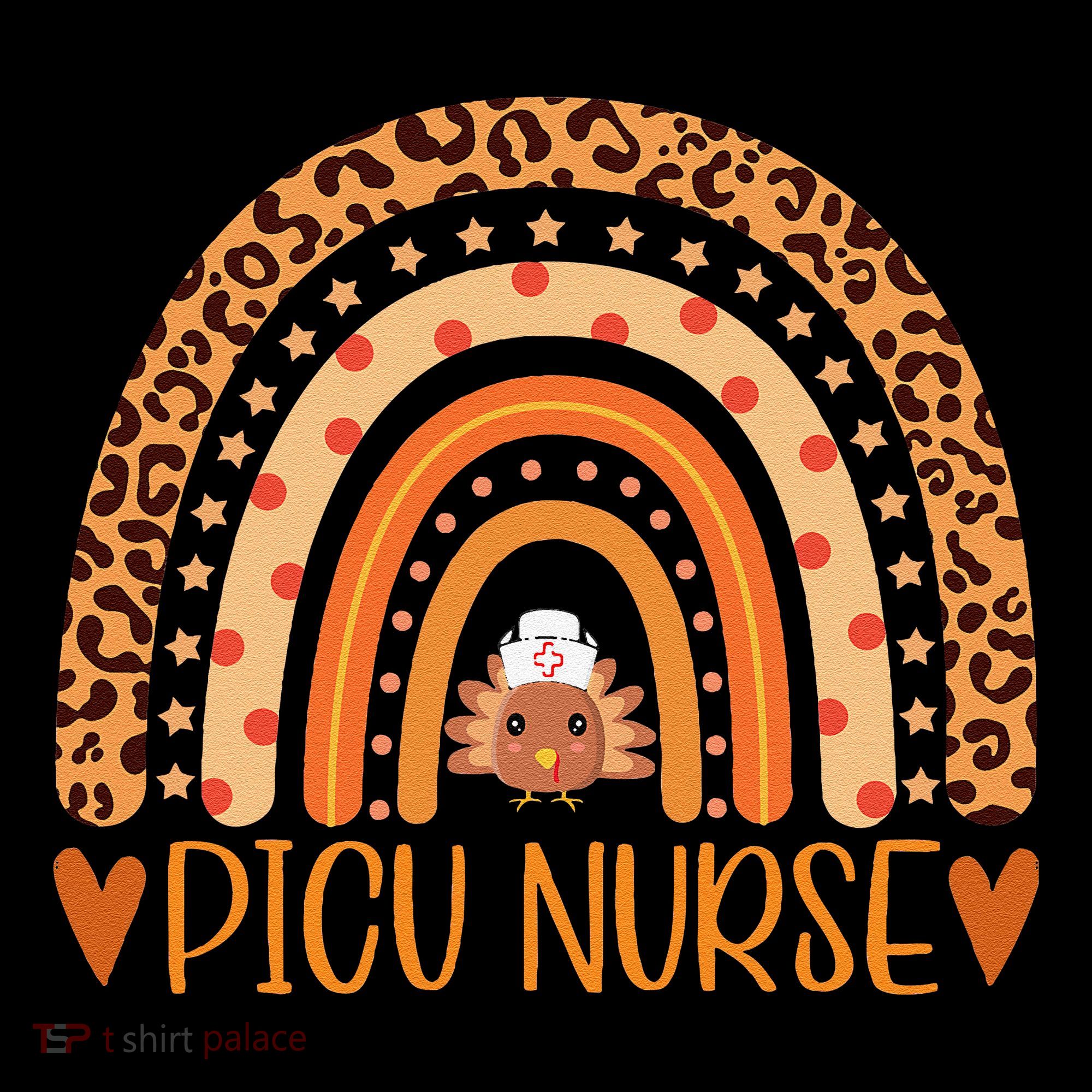 Turkey Nurse Leopard Thanksgiving Picu Nurse Rainbow Women Coffee Mug