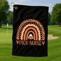 Turkey Nurse Leopard Thanksgiving Picu Nurse Rainbow Women Golf Towel thumb 1