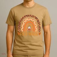 Turkey Nurse Leopard Thanksgiving Picu Nurse Rainbow Women T-Shirt thumb 3
