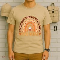 Turkey Nurse Leopard Thanksgiving Picu Nurse Rainbow Women T-Shirt thumb 6