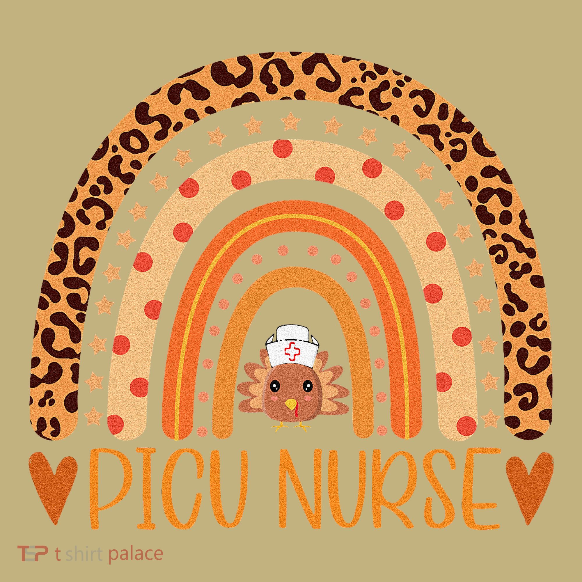 Turkey Nurse Leopard Thanksgiving Picu Nurse Rainbow Women Button