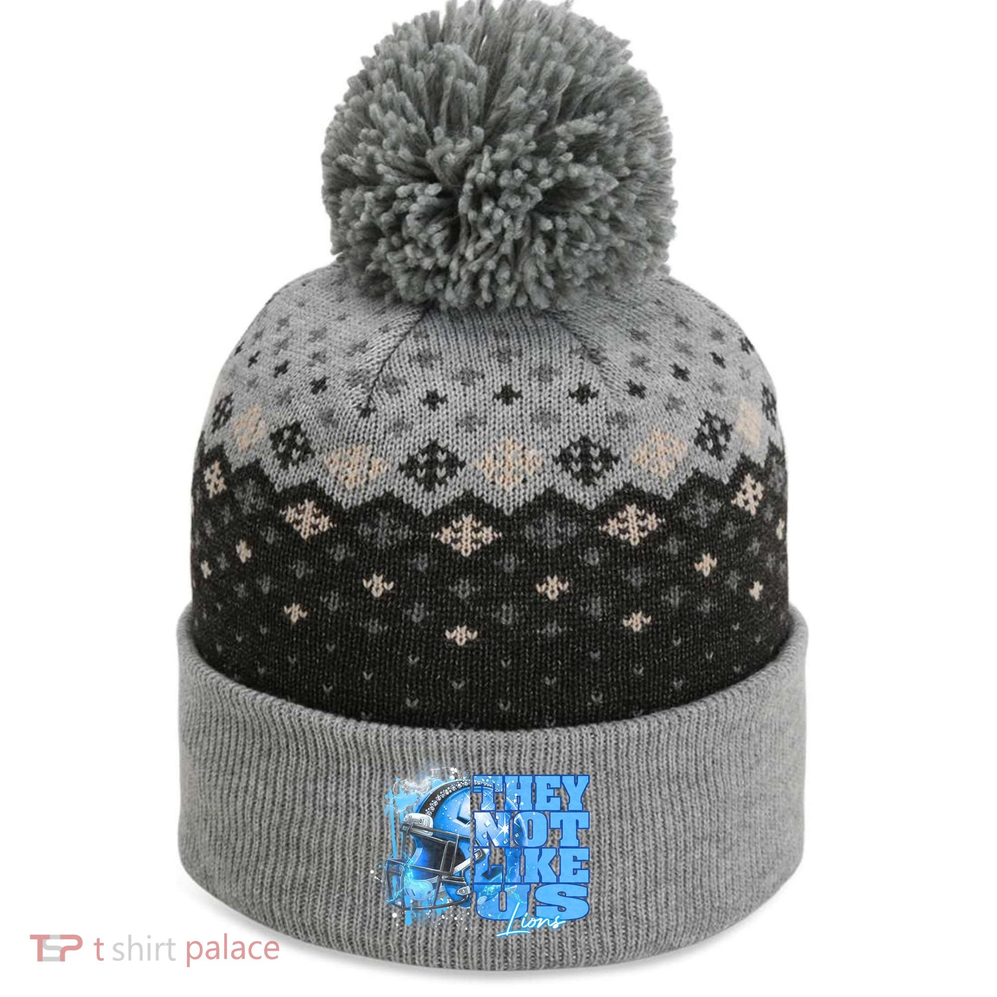 They Not Like Us Lions Grit The Baniff Cuffed Pom Beanie