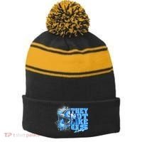 They Not Like Us Lions Grit Stripe Pom Pom Beanie thumb 0