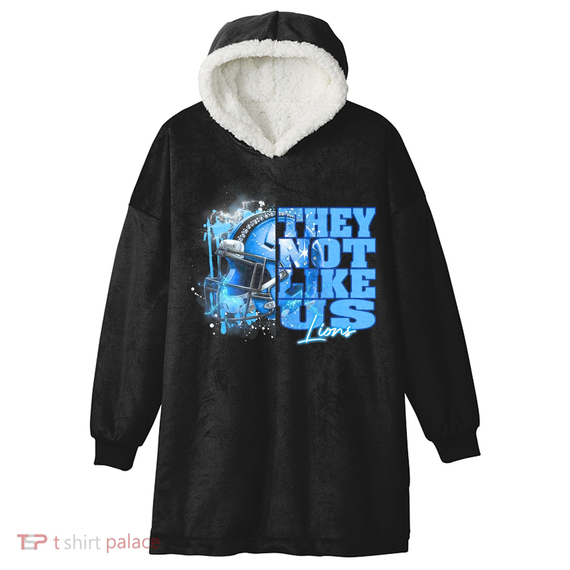 They Not Like Us Lions Grit Hooded Wearable Blanket