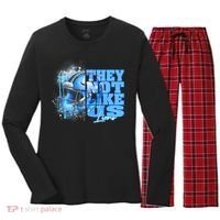They Not Like Us Lions Grit Women's Long Sleeve Flannel Pajama Set  thumb 0