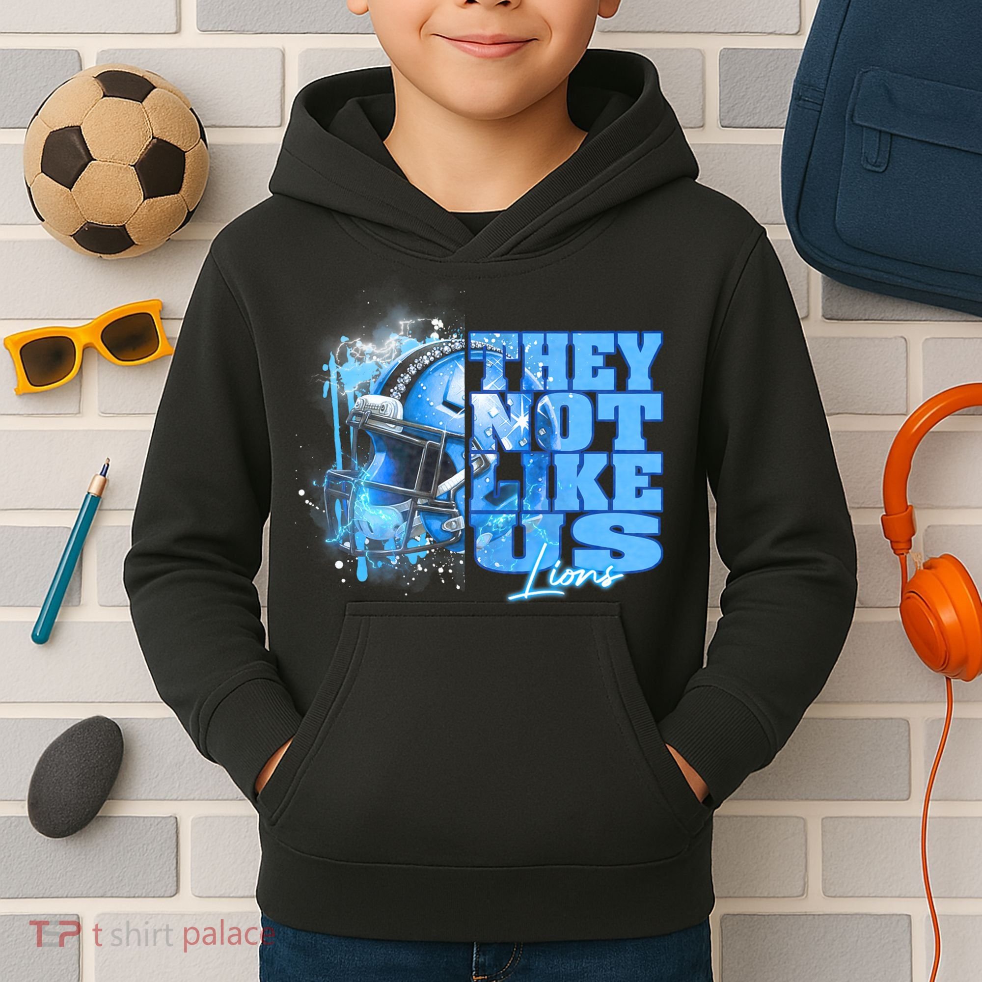 They Not Like Us Lions Grit Kids Hoodie