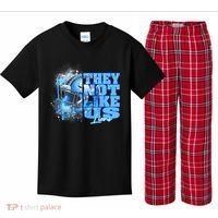 They Not Like Us Lions Grit Kids Plaid Pajama Set thumb 0