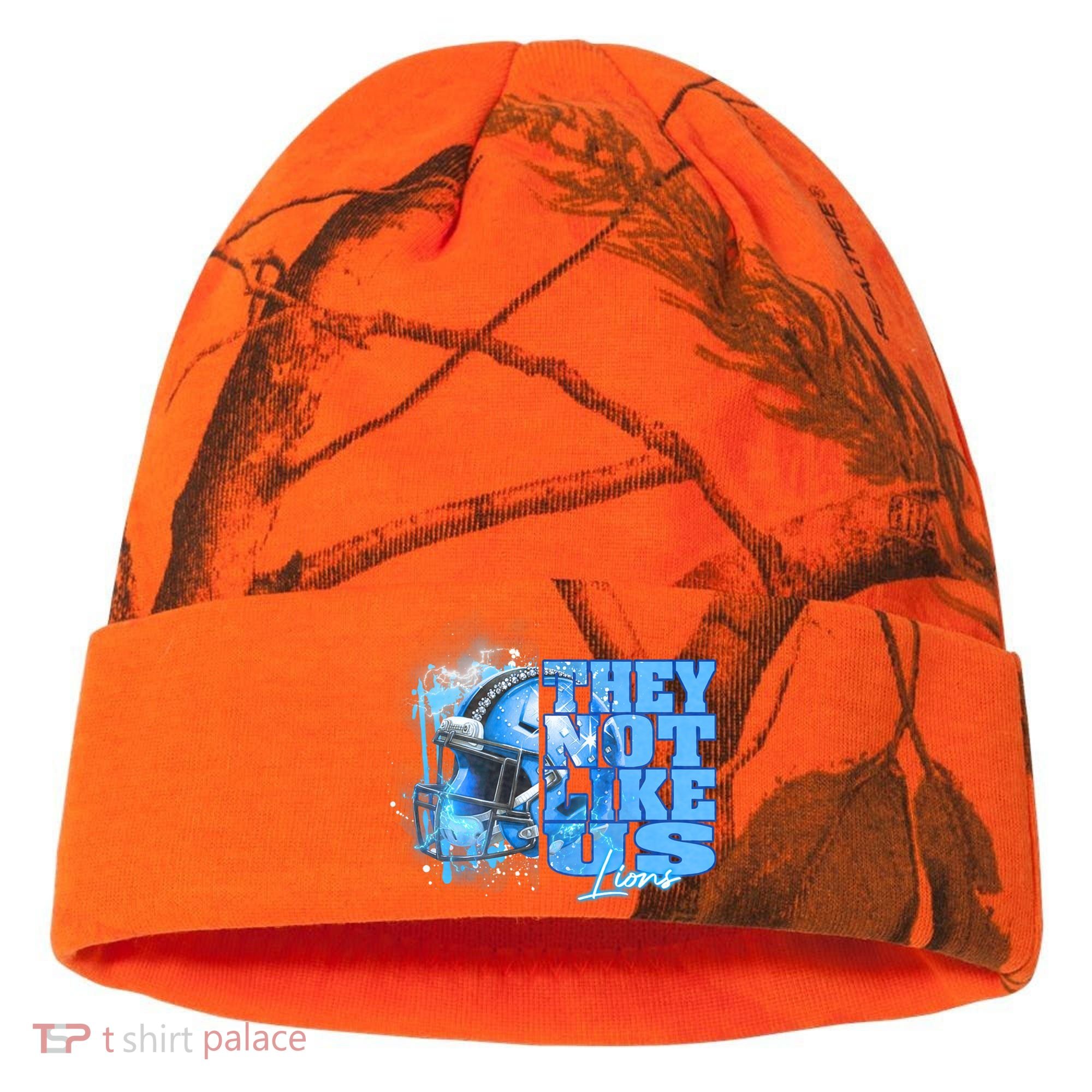 They Not Like Us Lions Grit Kati Licensed 12" Camo Cuffed Beanie