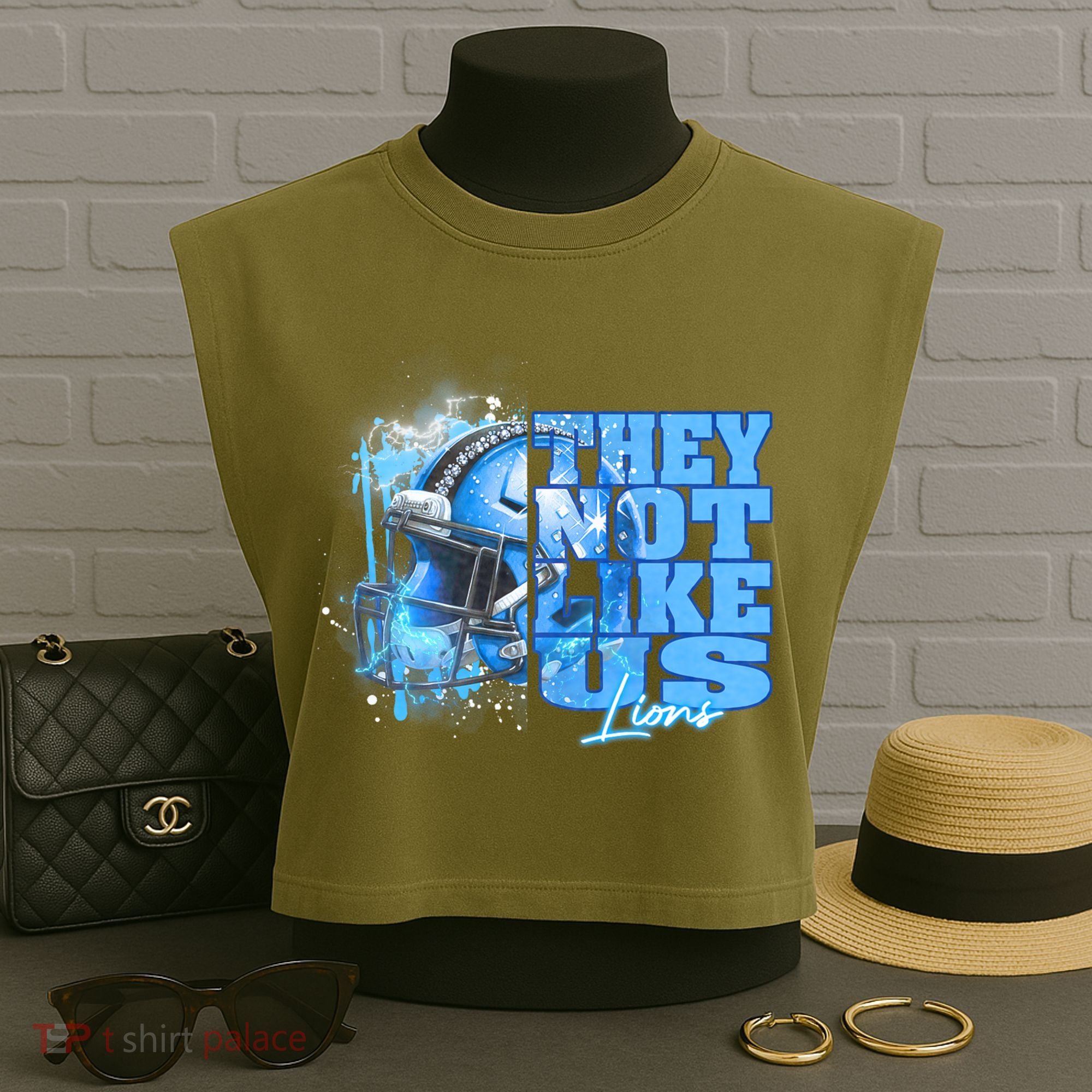 They Not Like Us Lions Grit Garment-Dyed Women's Muscle Tee