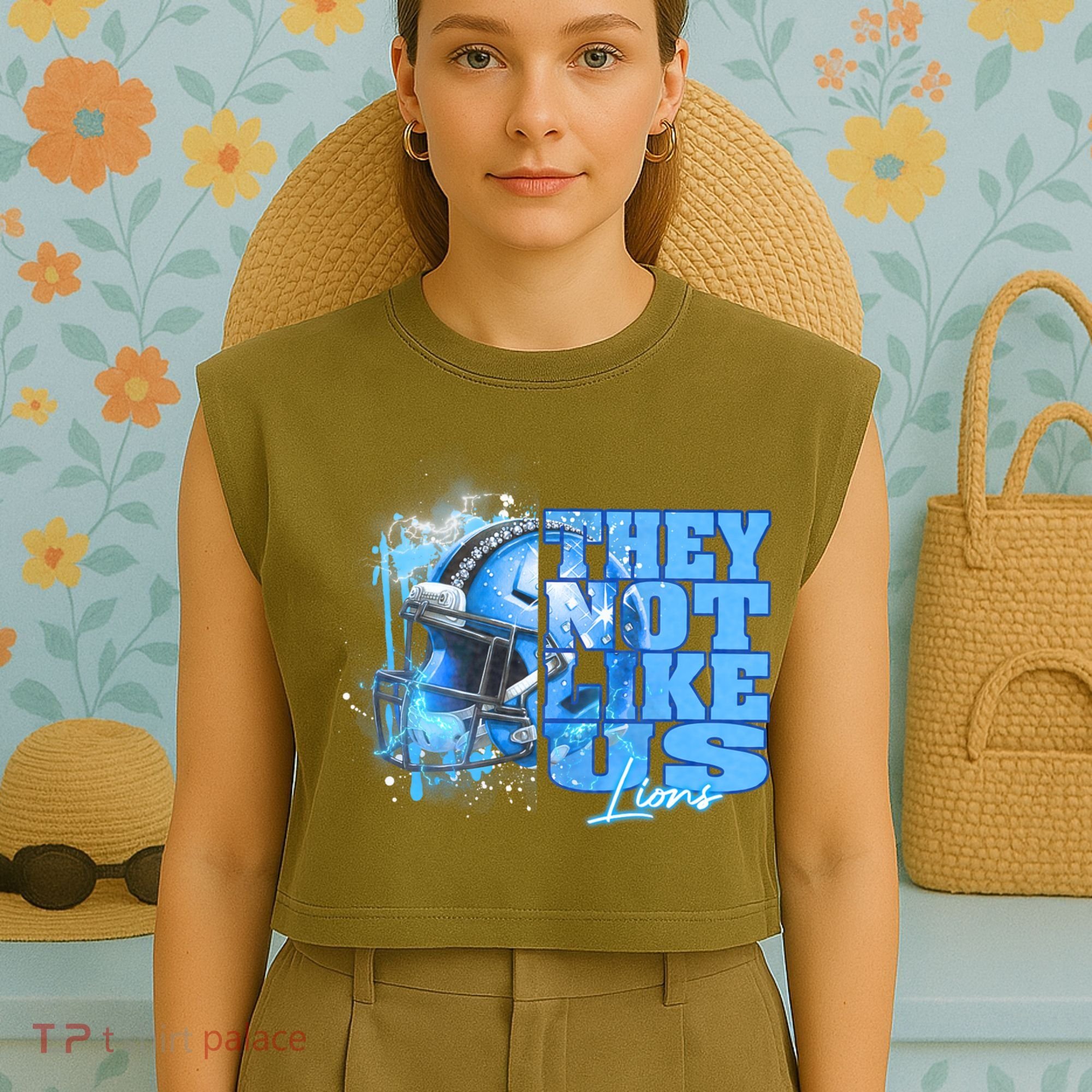 They Not Like Us Lions Grit Garment-Dyed Women's Muscle Tee