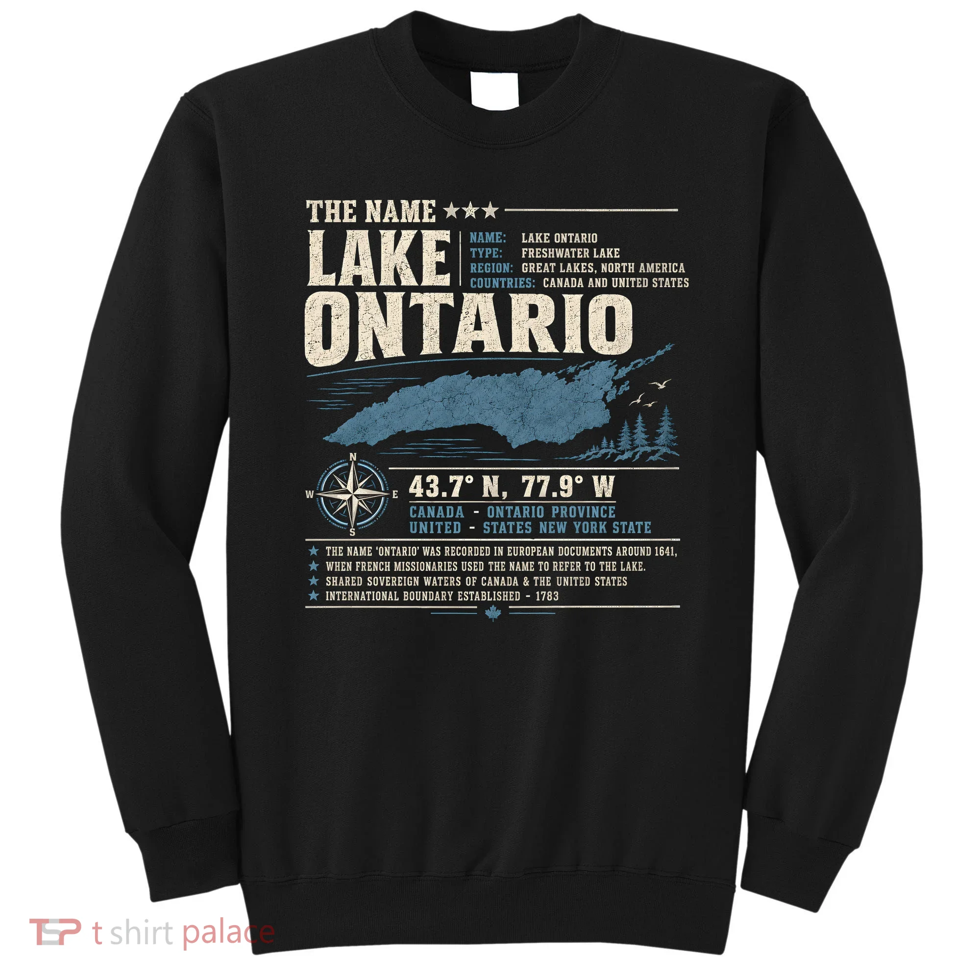 The Name Lake Ontario Coordinates Sweatshirt