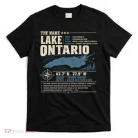 The Name Lake Ontario Coordinates T-Shirt thumb 0