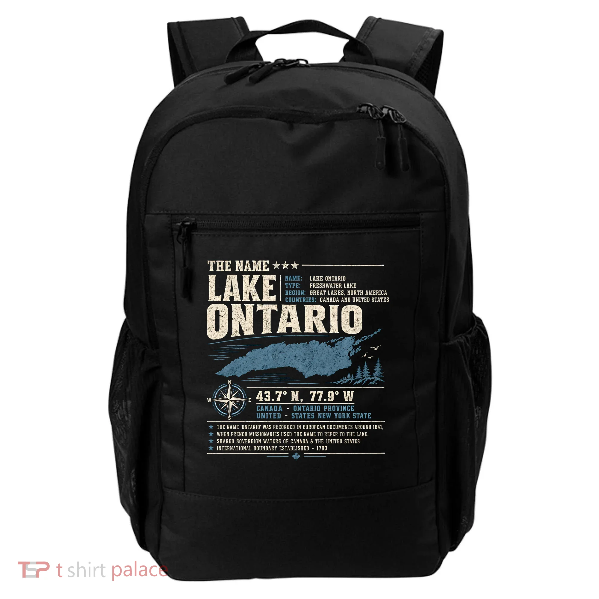 The Name Lake Ontario Coordinates Backpack