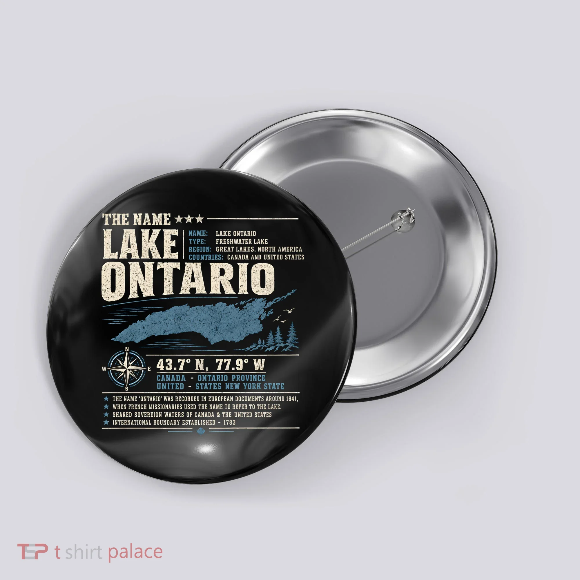 The Name Lake Ontario Coordinates Button