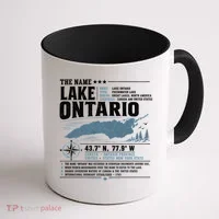 The Name Lake Ontario Coordinates Coffee Mug thumb 1