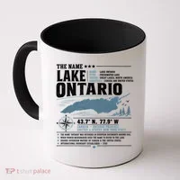 The Name Lake Ontario Coordinates Coffee Mug thumb 0