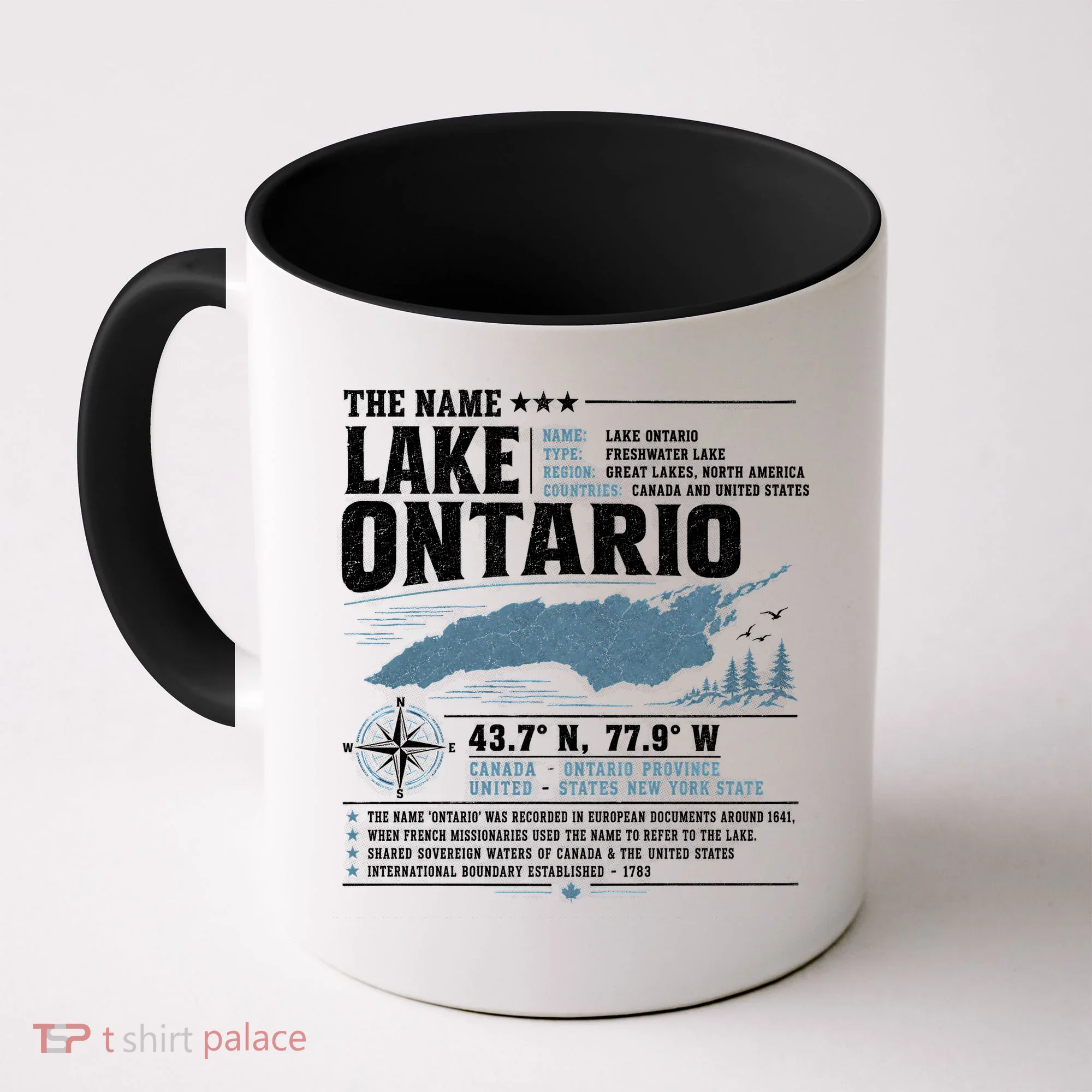 The Name Lake Ontario Coordinates Coffee Mug